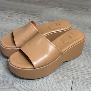 a new day Tan Platform Slide Sandals